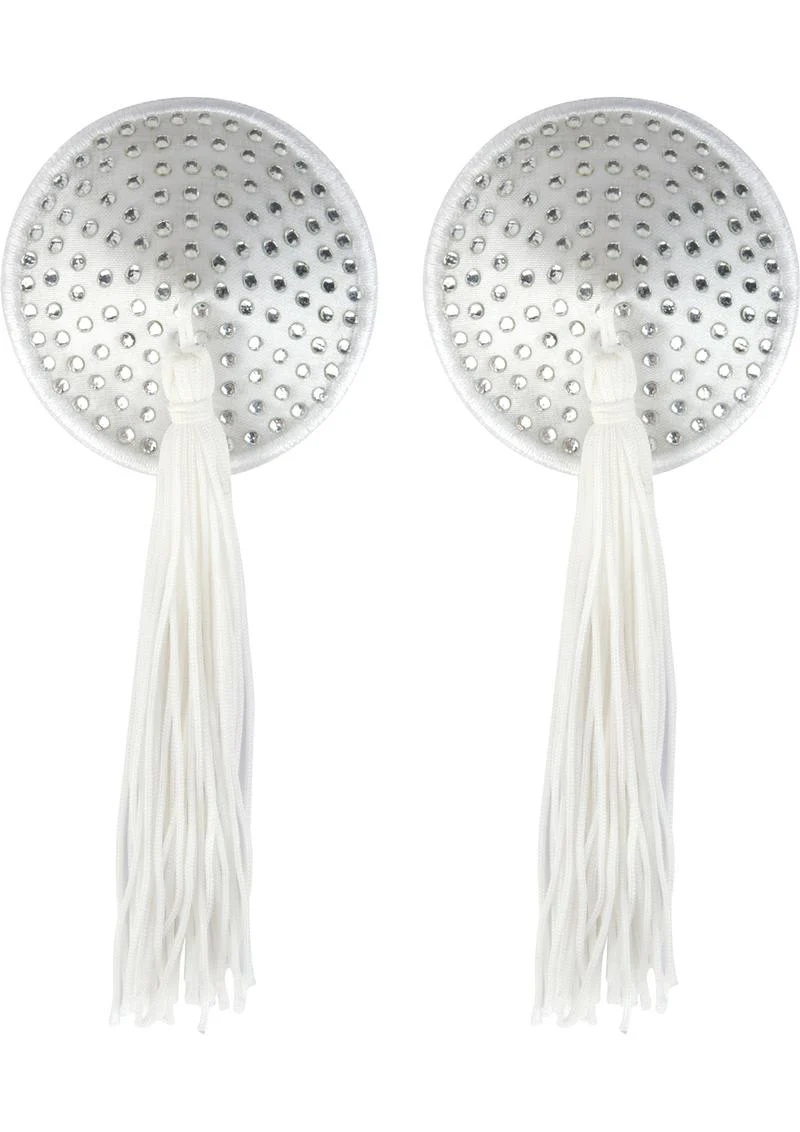 White Satin with White Stone and Tassel
