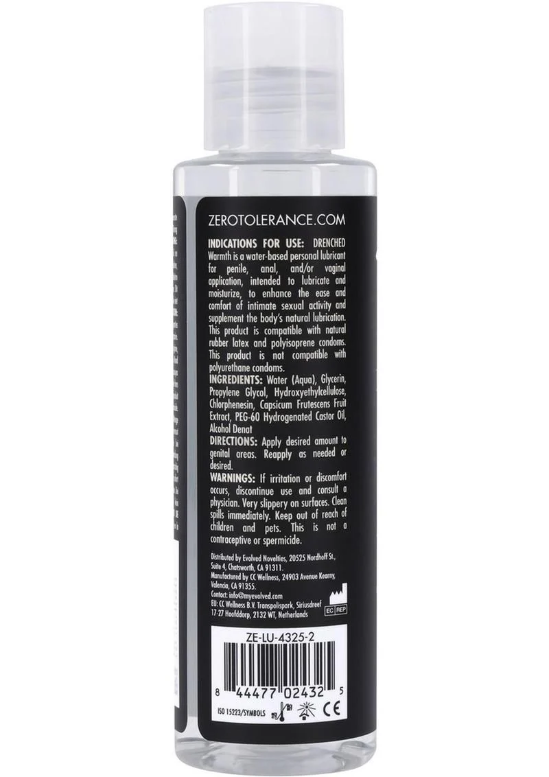 Zero Tolerance Drenched Warmth Water Based Lubricant