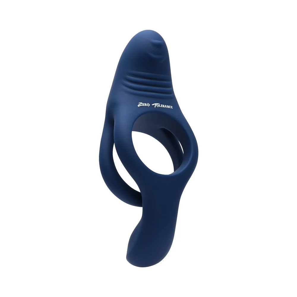 Zero Tolerance Ring Around The Rosy Rechargeable Vibrating Dual C-ring Silicone Blue